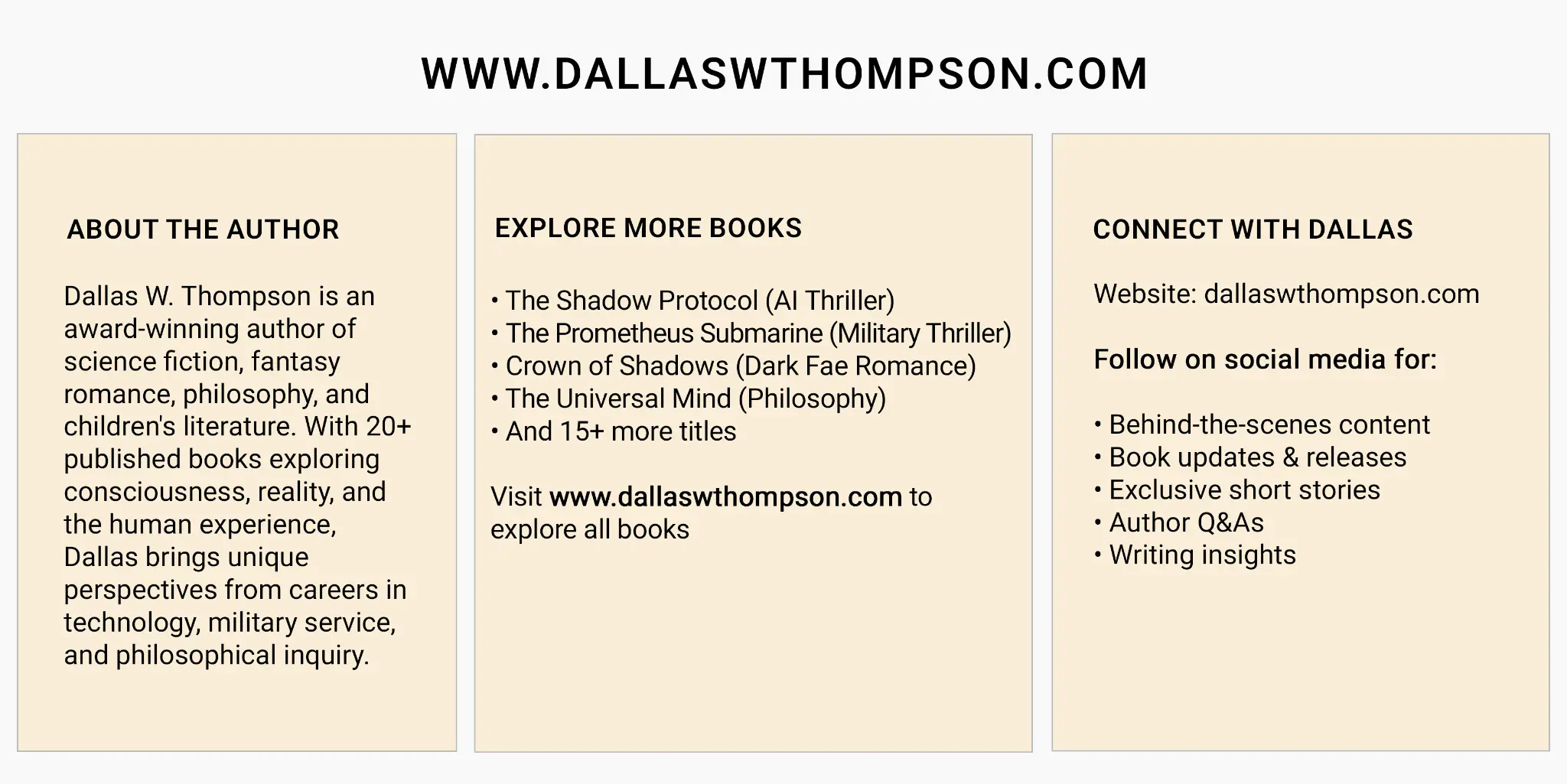Dallas W. Thompson - Connect and Explore More Books