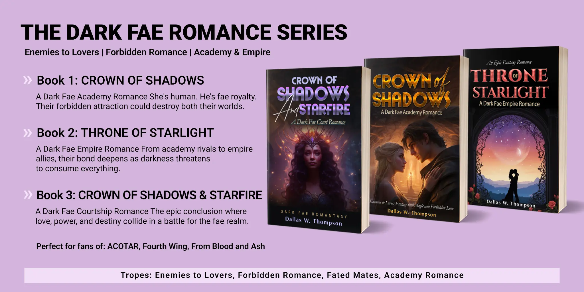 Dark Fae Romance Series - Crown of Shadows, Throne of Starlight, Crown of Shadows and Starfire