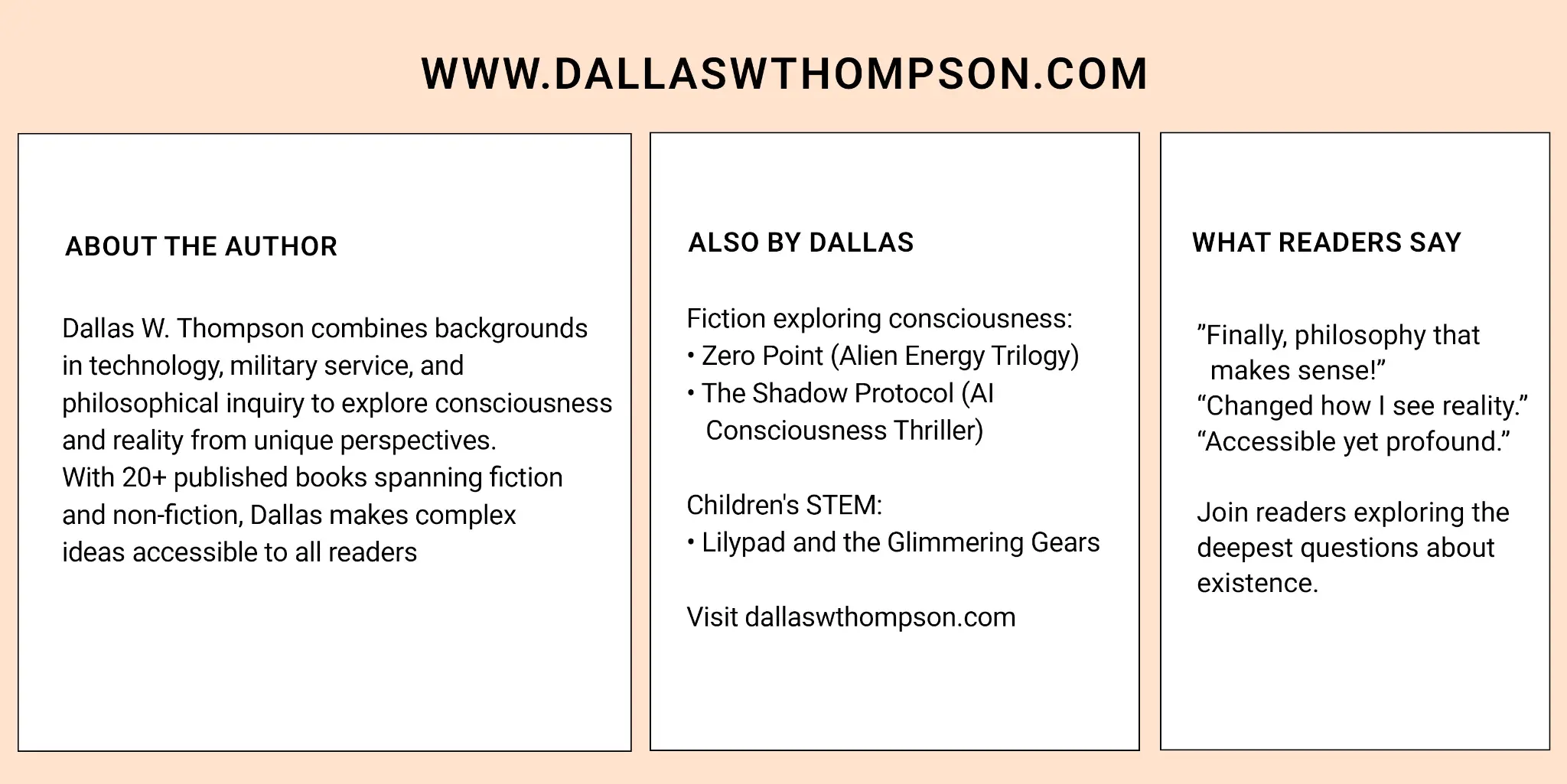 Philosophy Series - Connect with Dallas W. Thompson